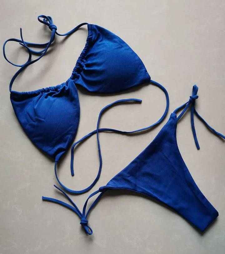 Summer Sexy Bikini set Push-up padded Bra Thong Split Swimwear
