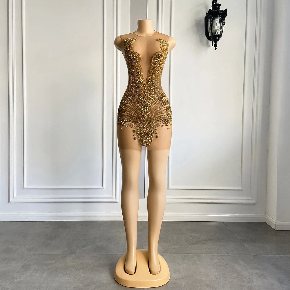 Luxury Beaded Crystals Women Cocktail Party