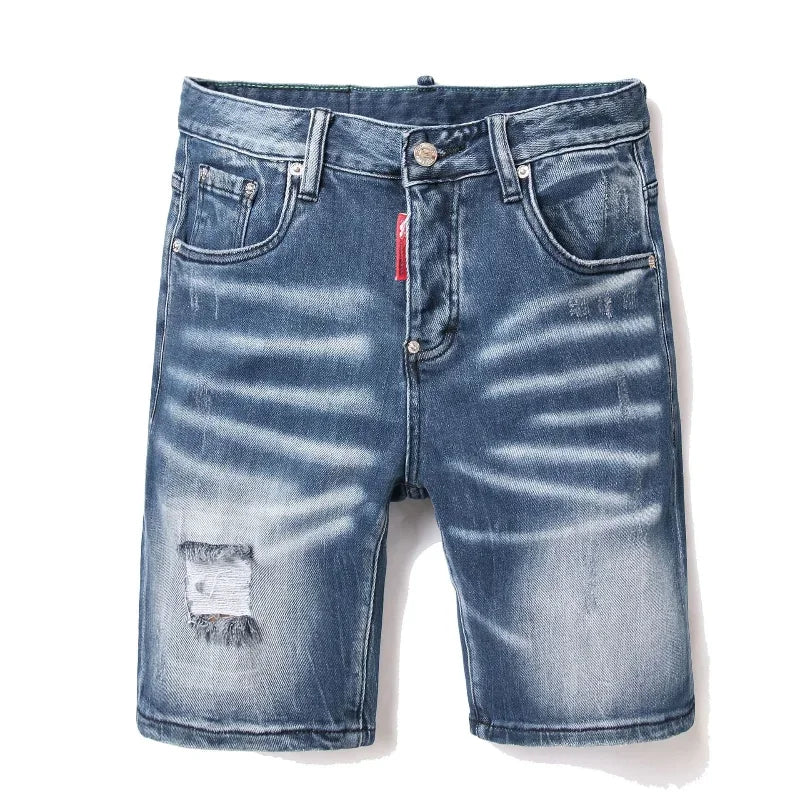 New Summer Italian High Street Style Denim Jeans Shorts