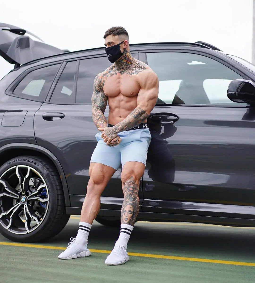 Summer New Men Short Bodybuilding Sweatpants Fitness Exercise Training