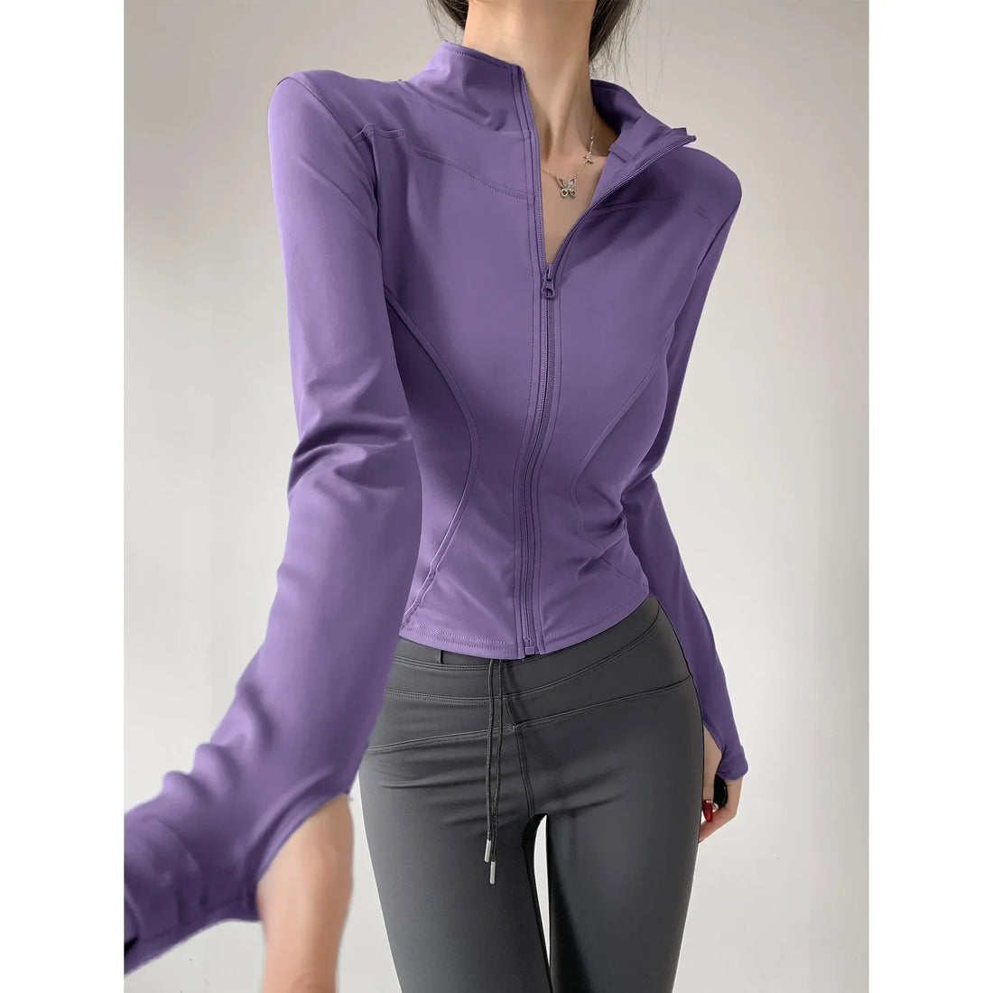 Women's Jacket Sport Coat Tight Yoga Wear Long Sleeve