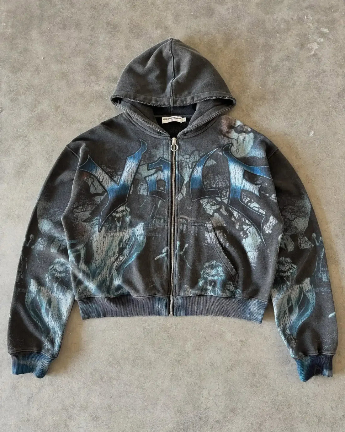 Streetwear heavy water washing zip hoodies casual goth sweatshirts Men And women clothing