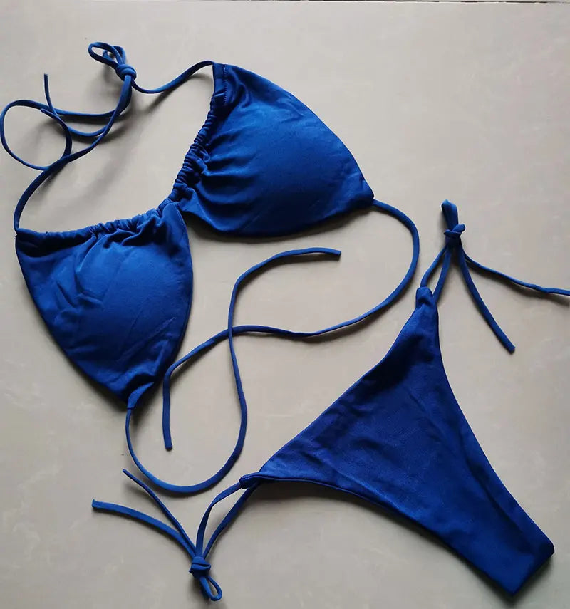 Summer Sexy Bikini set Push-up padded Bra Thong Split Swimwear