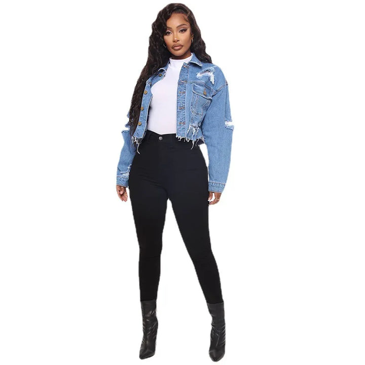 New Fashionable Long-sleeved Denim Jacket for Women