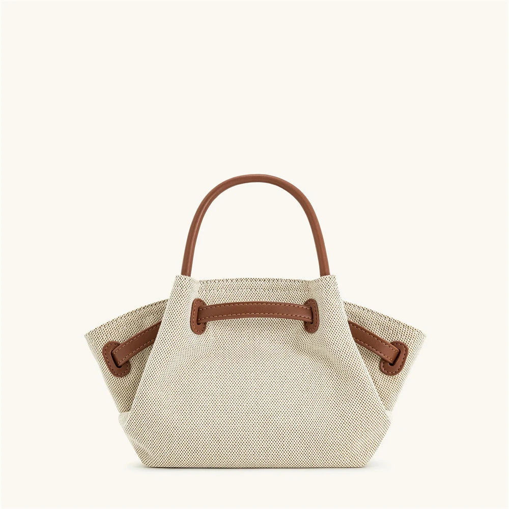 JW PEI 2025 New Women's Canvas Crossbody Shoulder Leather Tote Bag Handbag