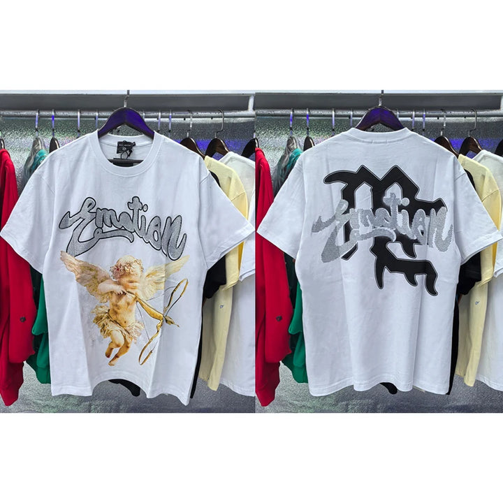 New Summer MIXED EMOTION T-Shirt Men's Streetwear Loose Oversized Top