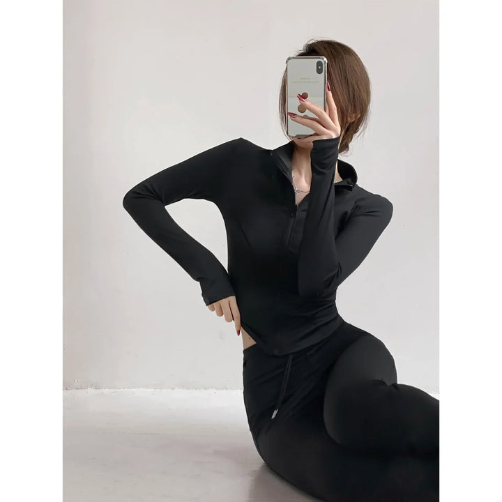 Women's Jacket Sport Coat Tight Yoga Wear Long Sleeve