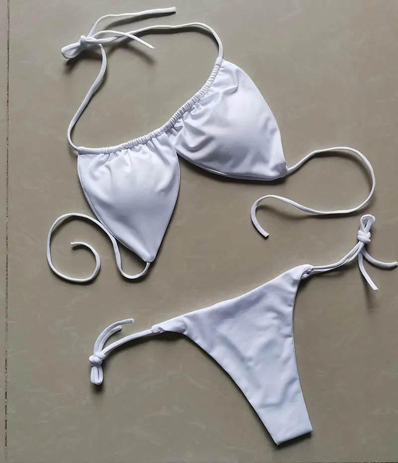 Summer Sexy Bikini set Push-up padded Bra Thong Split Swimwear
