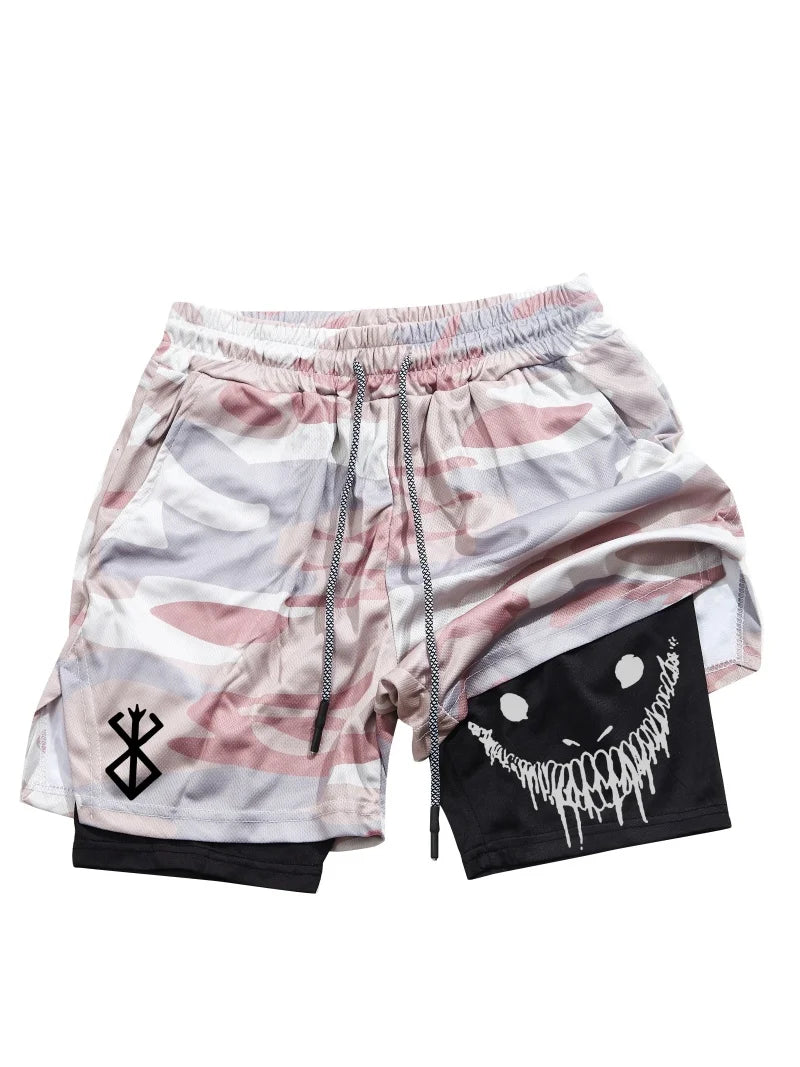 Berserk- Men's 2-in-1 sports shorts gym and fitness training