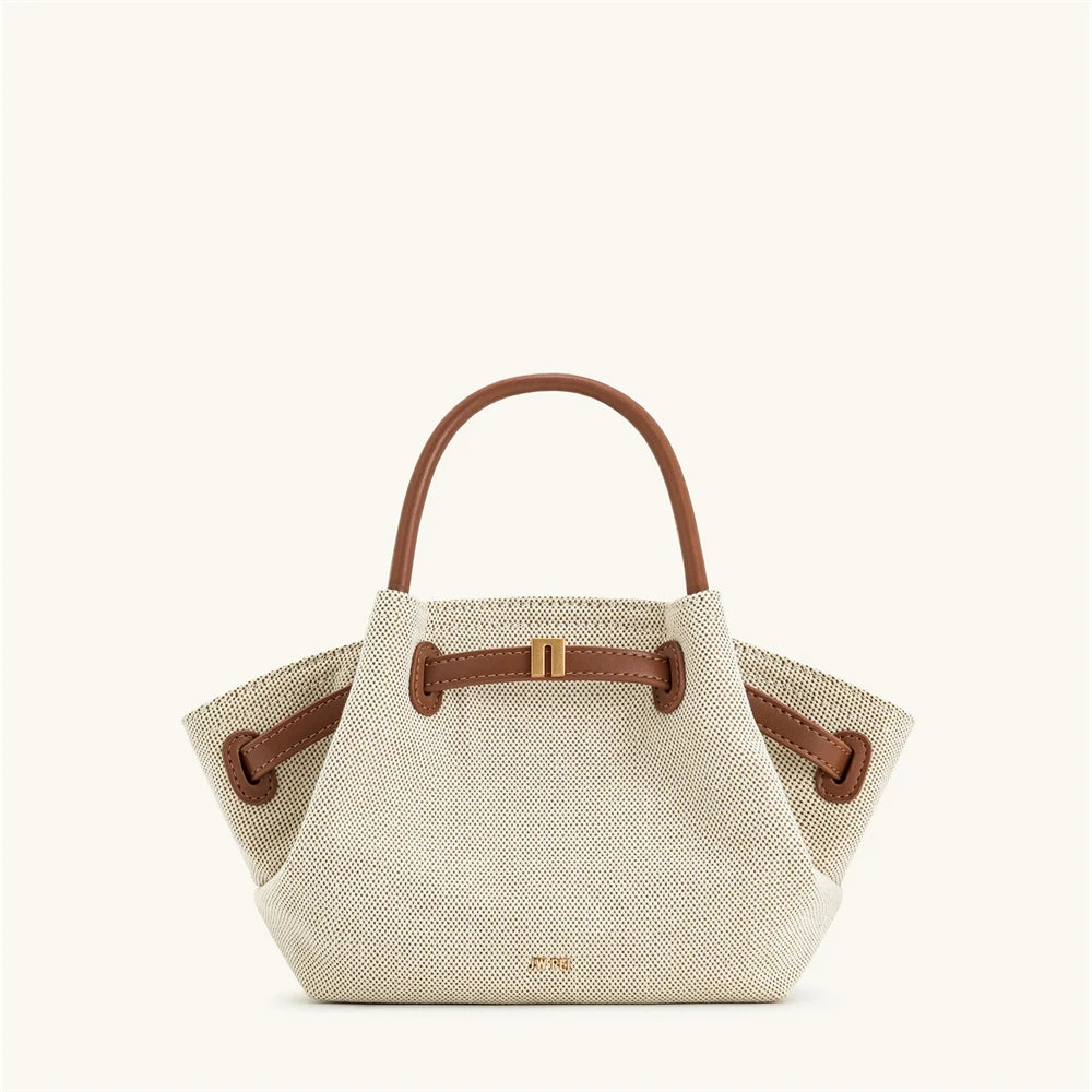 JW PEI 2025 New Women's Canvas Crossbody Shoulder Leather Tote Bag Handbag