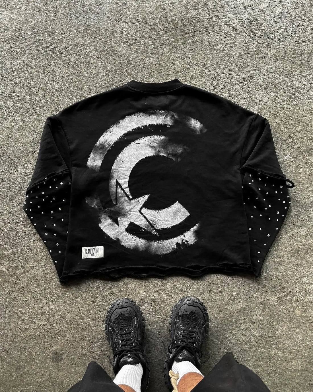 Hip Hop  Retro Hot Diamond Oversized Sweatshirt