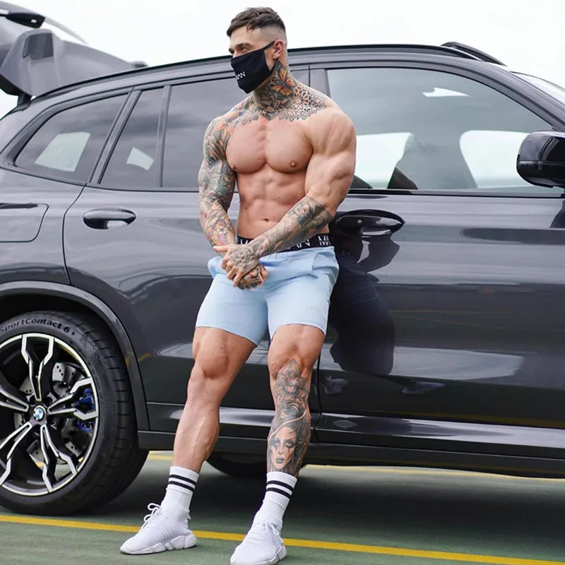 Summer New Men Short Bodybuilding Sweatpants Fitness Exercise Training