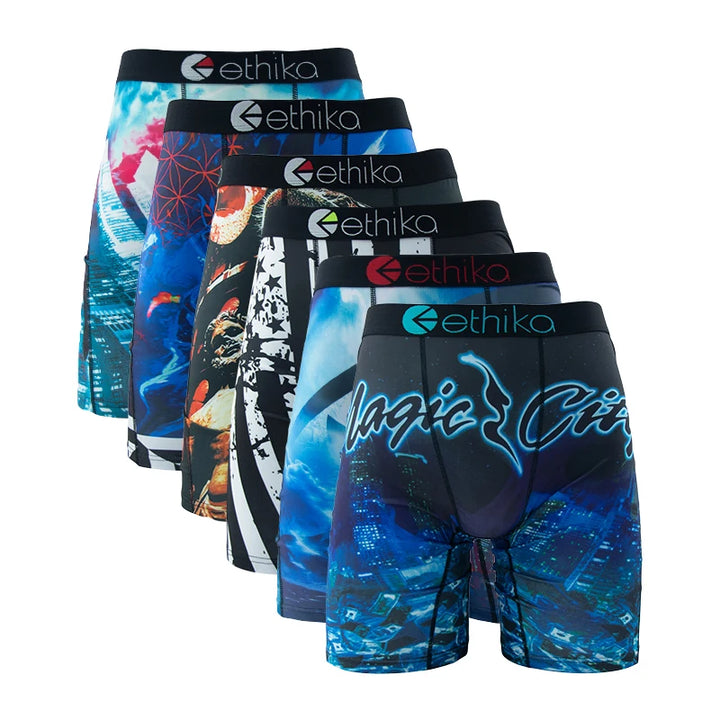 ETHIKA 6Pcs Men Underwear Boxers Breathable