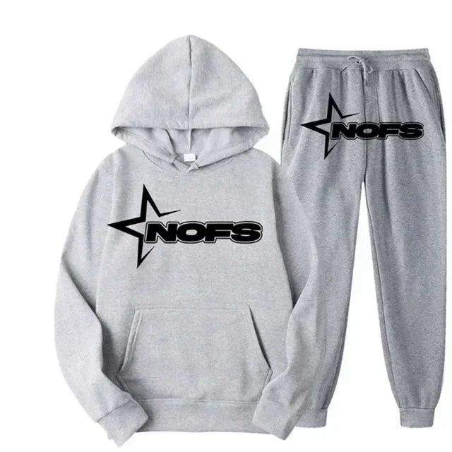 2025 men and women of the same fashion trend hoodie casual two-piece suit jacket