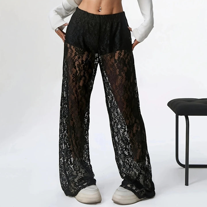 Transparent Straight Leg Casual Pants