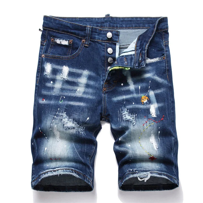 New Summer Italian High Street Style Denim Jeans Shorts