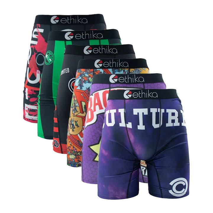 ETHIKA 6Pcs Men Underwear Boxers Breathable