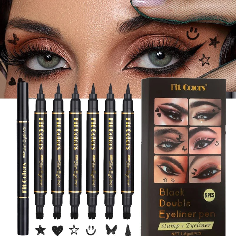 6PCS Stamp Liquid Eyeliner Set Waterproof Fast Dry