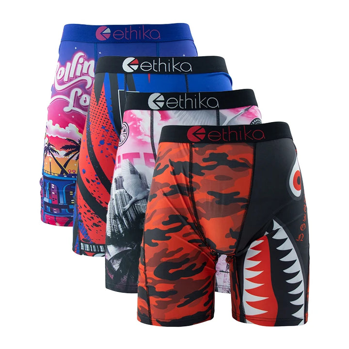 4Pcs ETHIKA Sexy Men Underwear Boxer