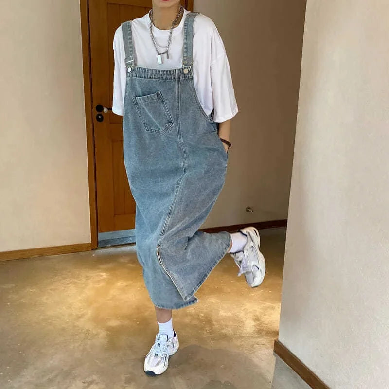 Women Sleeveless Jeans Dresses Fashion Female Solid Slip Casual Loose Spaghetti Strap Dresses