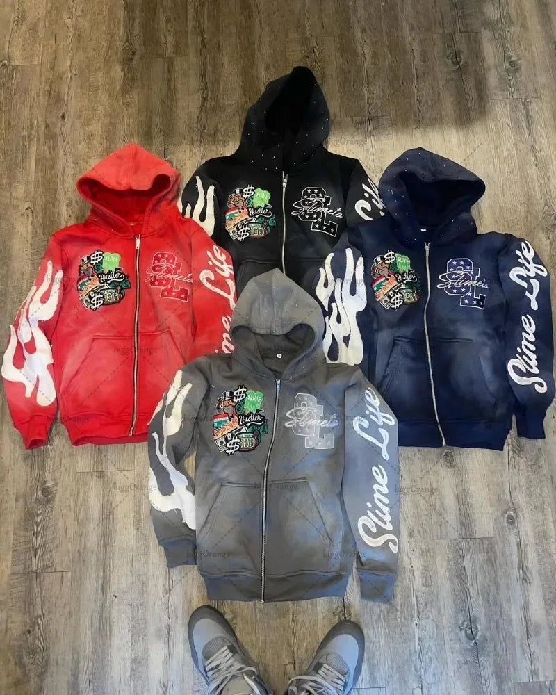 American Street Sweatshirt  Oversized Loose Hoodie