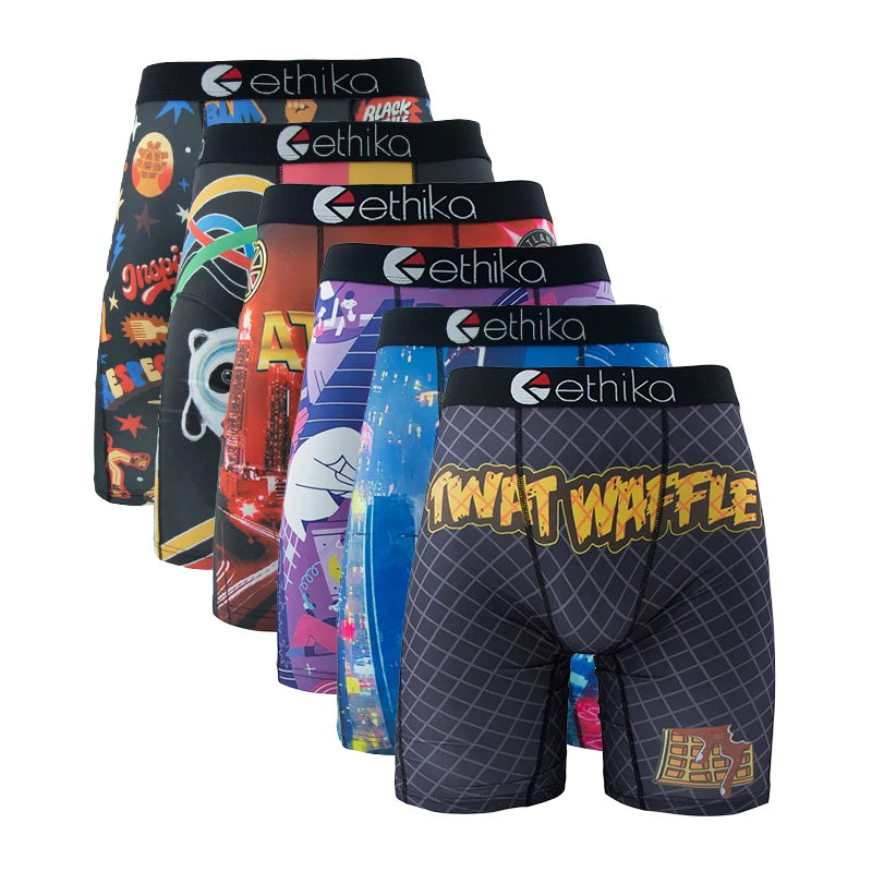 ETHIKA 6Pcs Men Underwear Boxers Breathable Man Swimming