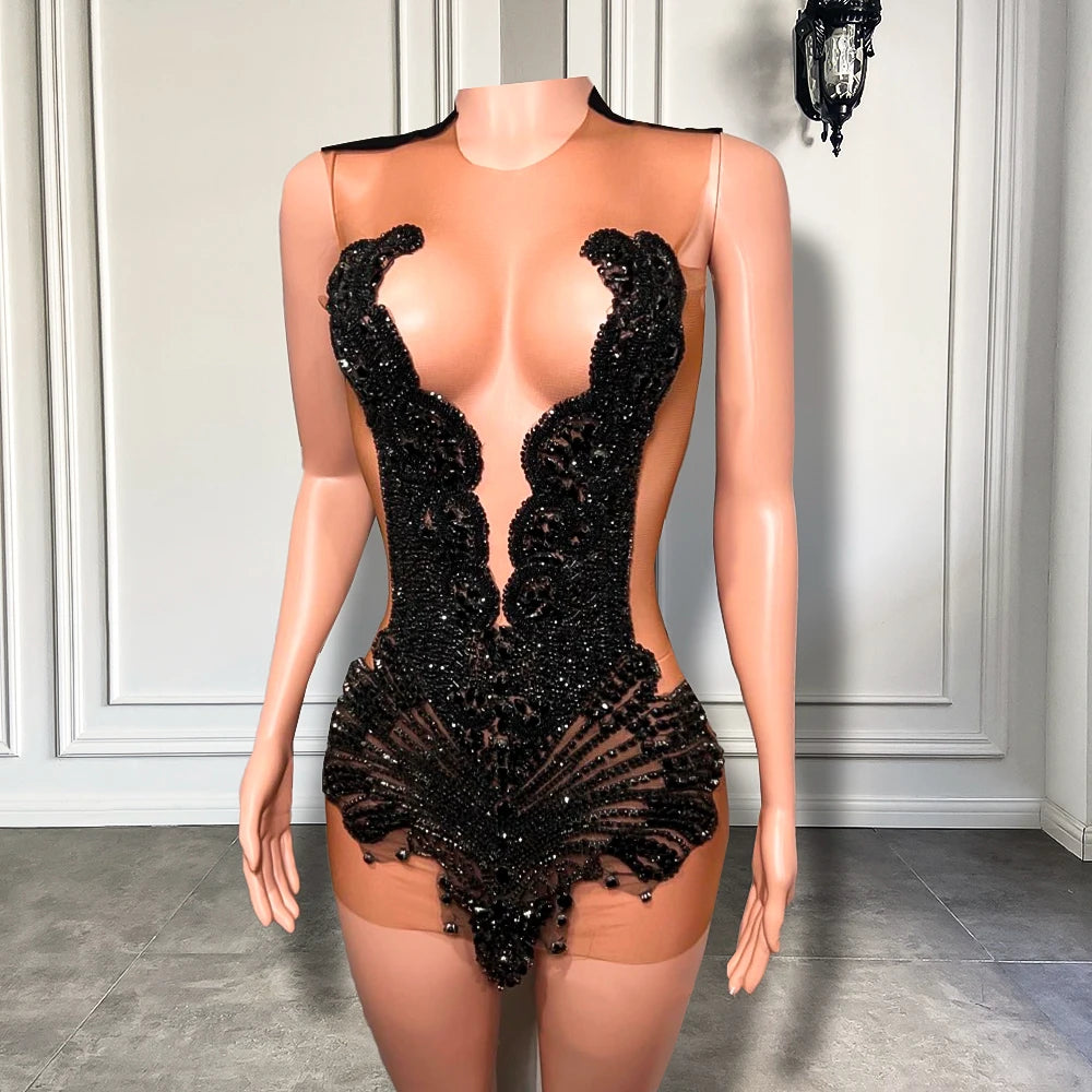 Luxury Beaded Crystals Women Cocktail Party