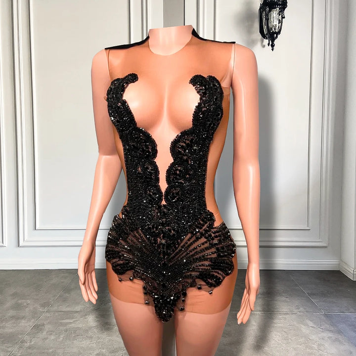 Luxury Beaded Crystals Women Cocktail Party