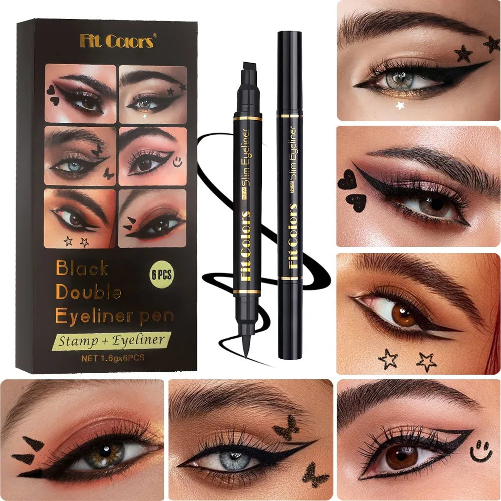 6PCS Stamp Liquid Eyeliner Set Waterproof Fast Dry