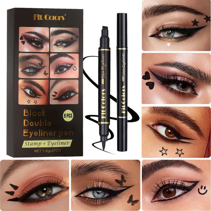 6PCS Stamp Liquid Eyeliner Set Waterproof Fast Dry