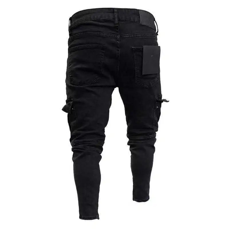 Stretch Jeans Denim Pants Elastic Jogging Trousers For Men
