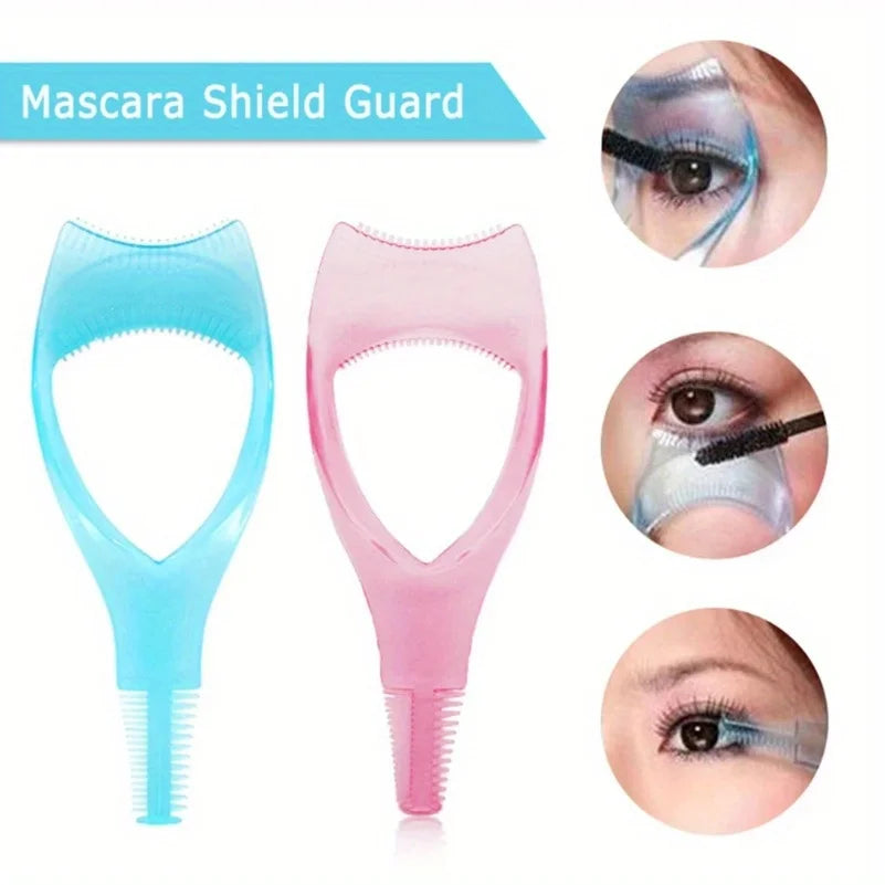 3 in 1 Mascara Applicator Template with Eyelash Curler Guard and Case