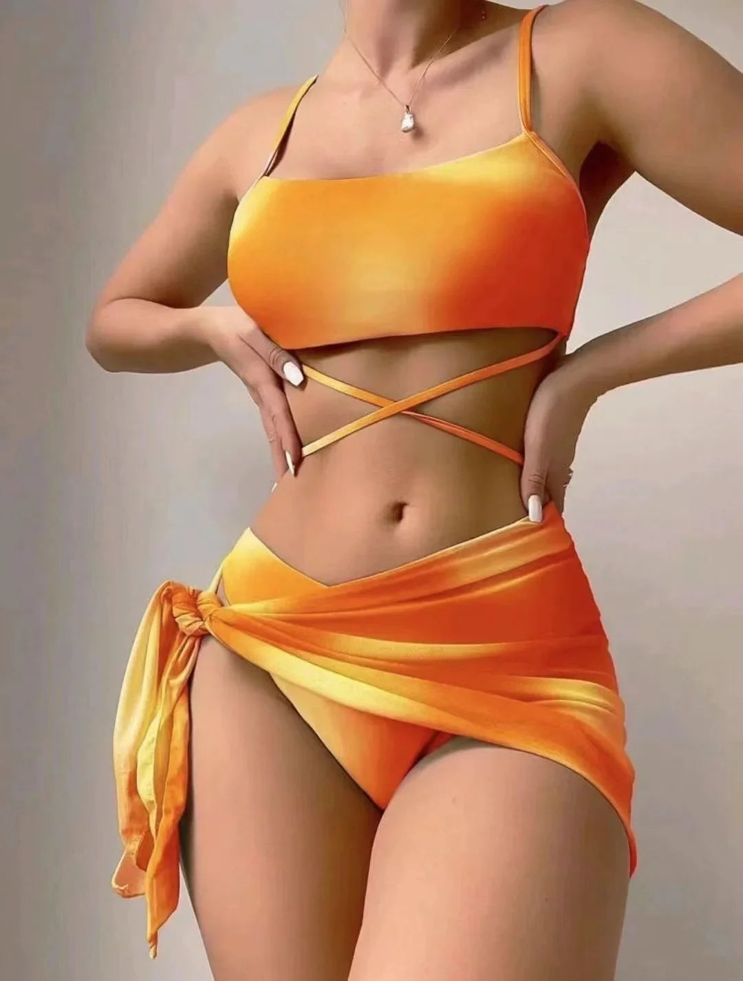 Cross-Border Three-Piece Set Bikini Swimsuit Swimwear Casual Comfortable Breathable Women's