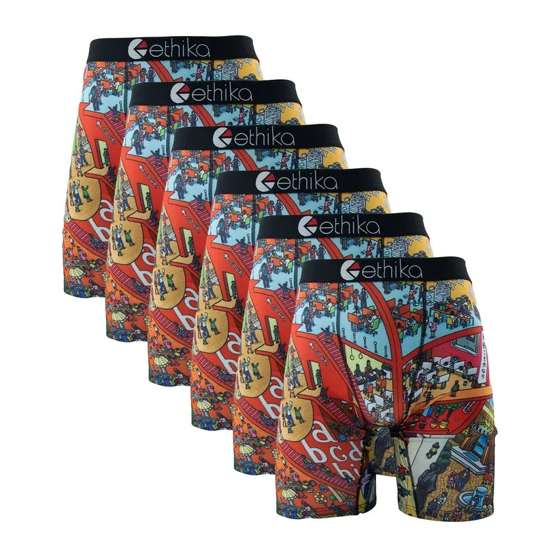 6Pcs ETHIKA Sexy Men Underwear Boxer