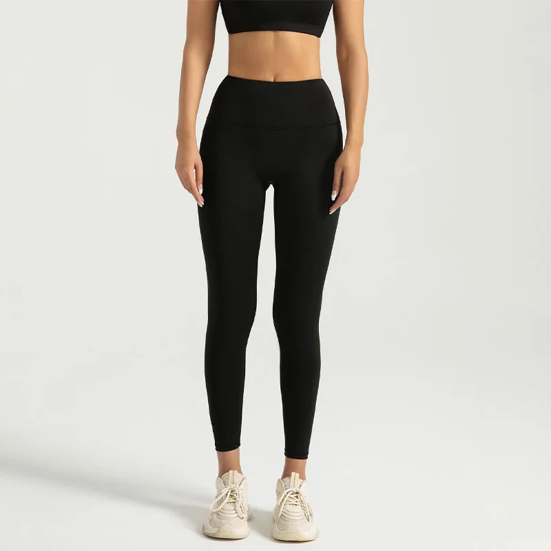 Yoga Pants with Abdominal Compression and Nude Running Leggings