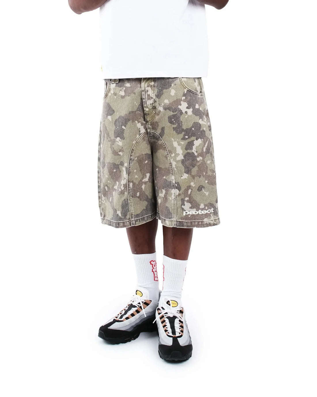 American Retro Camouflage Denim Shorts