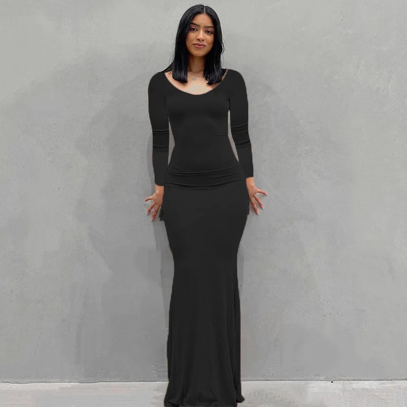 2025 Summer Dresses Sexy Spaghetti Strap Black Long Dress
