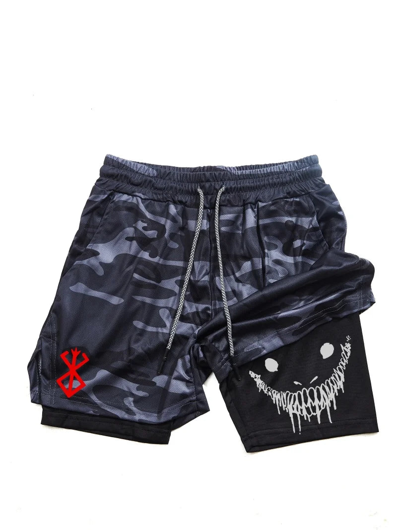 Berserk- Men's 2-in-1 sports shorts gym and fitness training