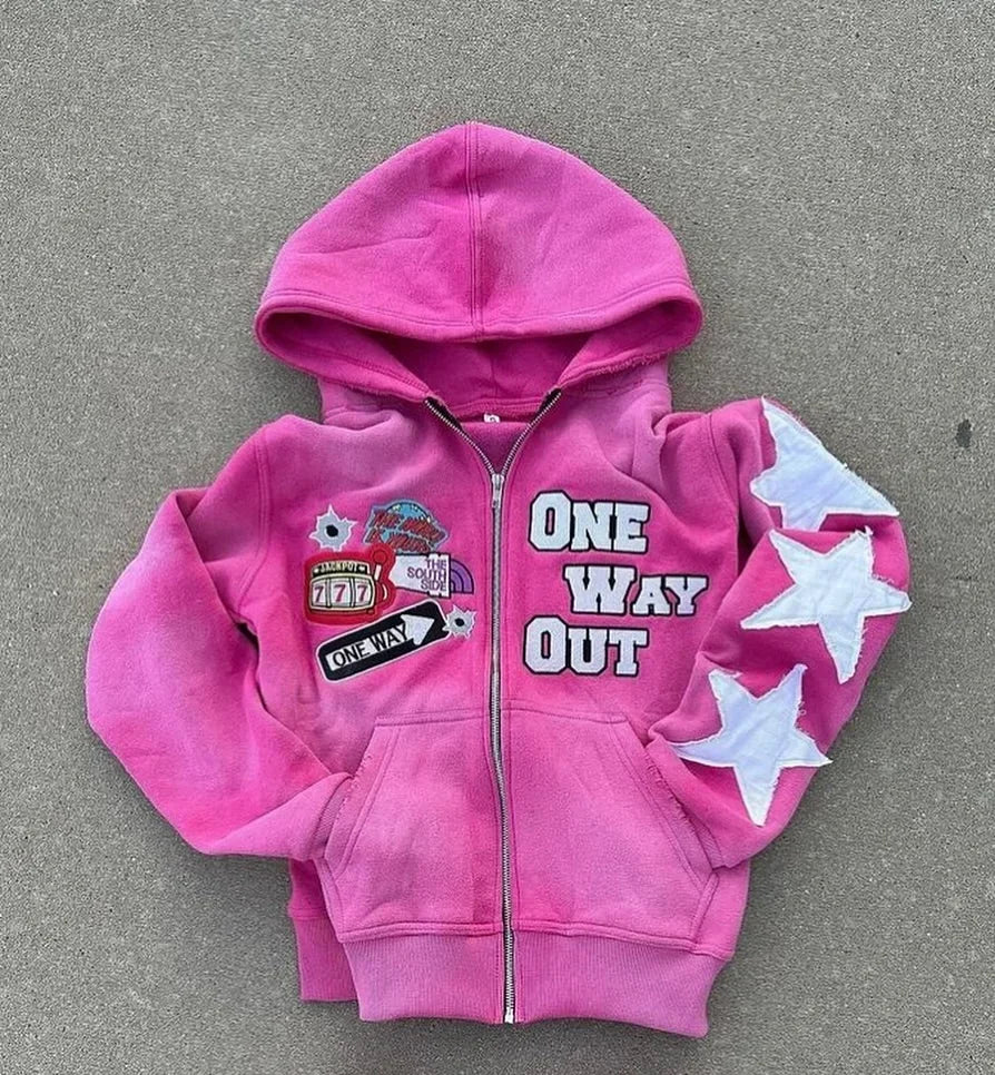New retro punk oversized Men and Women hoodie sweatshirt hip-hop high street