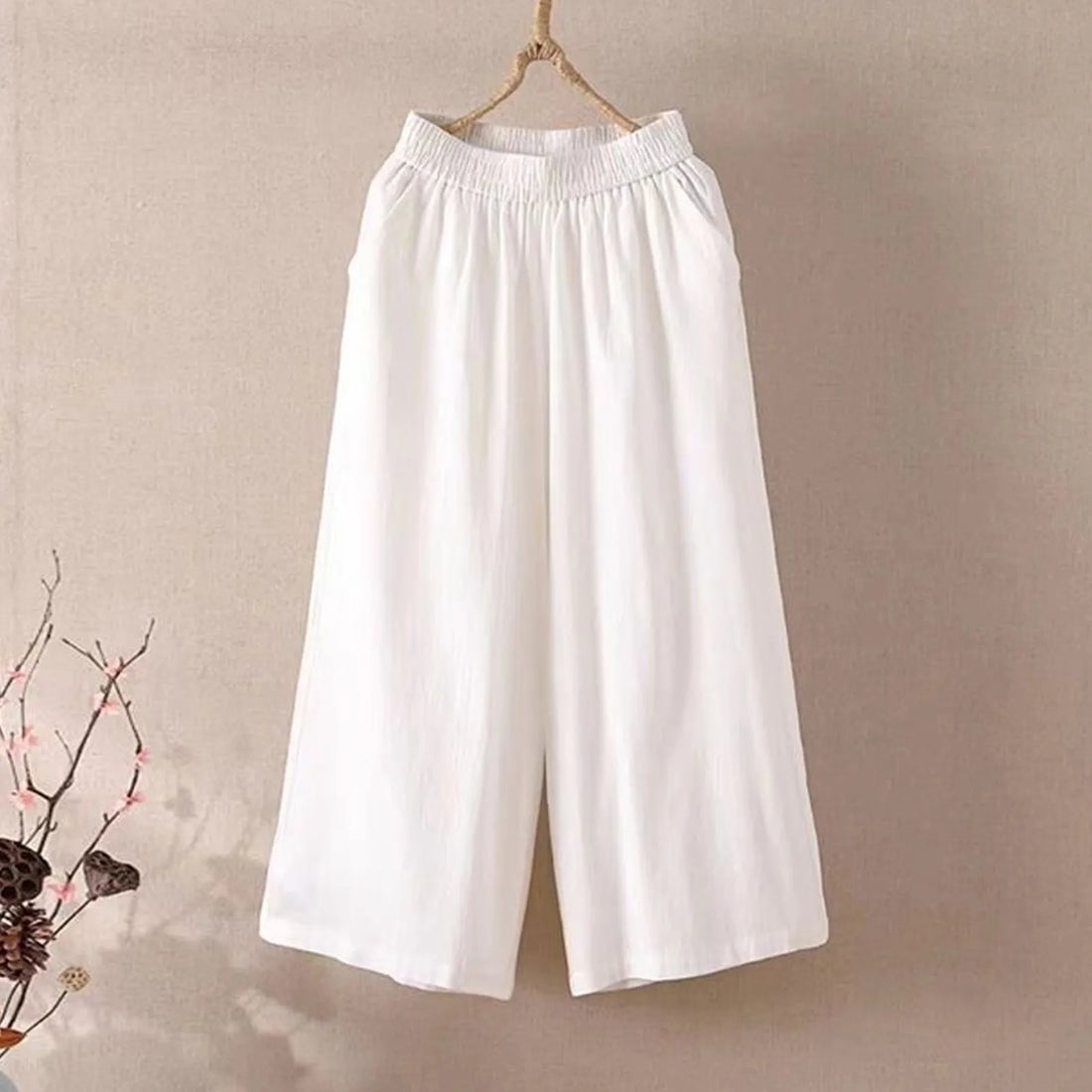 Casual and Versatile Lazy Style Wide Leg Pants With Pockets
