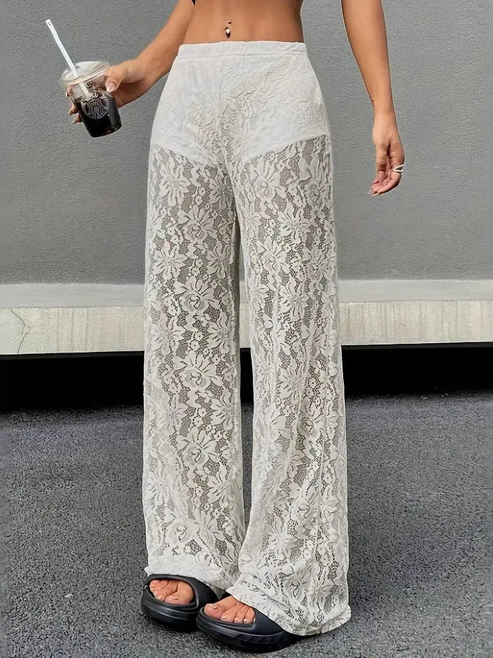 Transparent Straight Leg Casual Pants