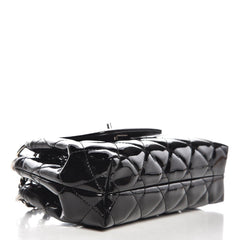 Chanel  Patent Quilted Coco Shine Small Accordion Flap Black