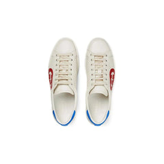 Ace Men's White Leather Interlocking G Logo Sneakers