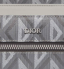 Dior Rider Zipped Backpack Grey Coated Cotton Canvas with CD Diamond Print