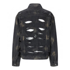 Balenciaga Oversized Distressed Denim Jacket - Black