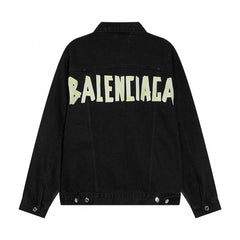 Balenciaga embossed paper denim jacket