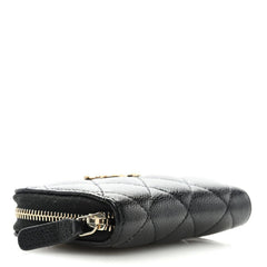 Chanel  Caviar Quilted Multi Chain CC Zip Coin Purse Black