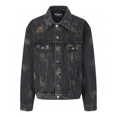 Balenciaga Oversized Distressed Denim Jacket - Black