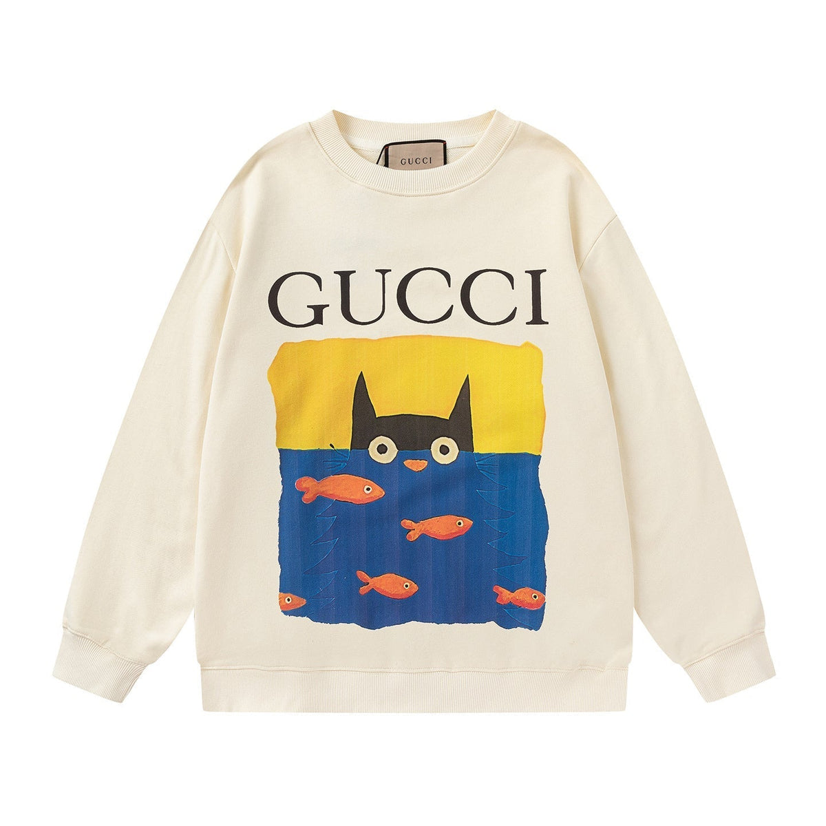GUCCI Beige Cotton Jersey Sweatshirt New & Authentic