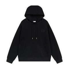 Dior Classic Letter Embroidered Hoodie Black
